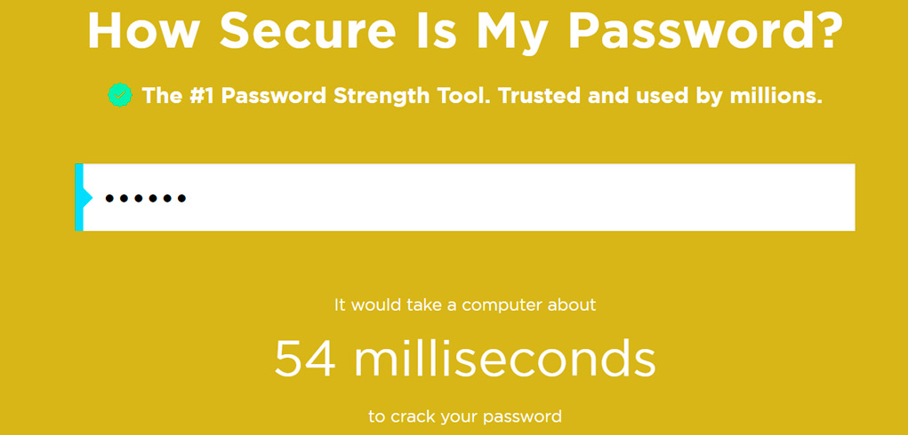 Verificar de segurança de passwords